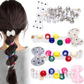 4PCS Bow Spiral Hair Ties with Colored Beads, 4 Colors Bowknot Bead Phone Cord Ponytail Holders for Women, Elegant Rubber Hair Coils, Stylish Hair Accessories for Party, Daily Use