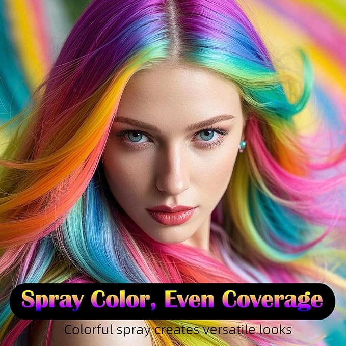 Blue Hair Spray, Temporary Hair Color Spray for Women, Men, Kids, One-Time Use Washable Hair Dye, Natural Hair Color Wax for Christmas, Hallowen, Cosplay, Festival Party Costume Makeup, DIY (Blue)