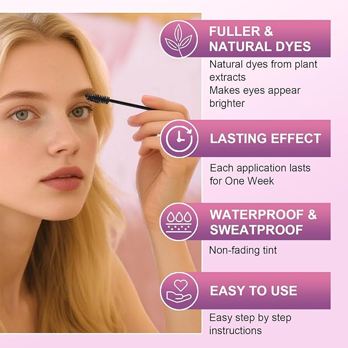 Eyelash & Eyebrow Color Kit, Professional Instant Lash & Brow Color Kit with Natural Results, Easy to Use, Eye Brow & Eye Lash Coloring Set DIY Hair Coloring for Salon Home Use 7ml (Brown/Light Brown)