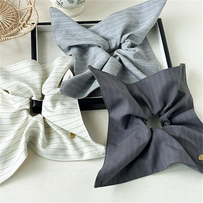 Elastic Hair Scrunchie Fabric Headbands For Women Soft And Stretchy Hair Tie For Everyday Use Or Special Occasion(Light Grey)