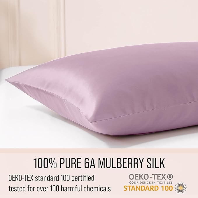 Bella Coterie Luxury Silk Pillowcase for Hair and Skin | 30 Momme | 100% Pure 6A Mulberry Silk | Super Soft | Perfectly Plush [King, Lilac]