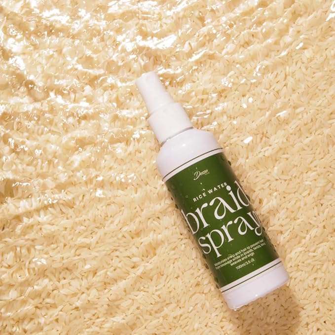 Dosso Beauty Rice Water Braid Spray, Spray Moisturizer for Box Braids, Twists & Locs, Prevent Breakage & Moisturizes Scalp, 100 ml, 3.5 oz
