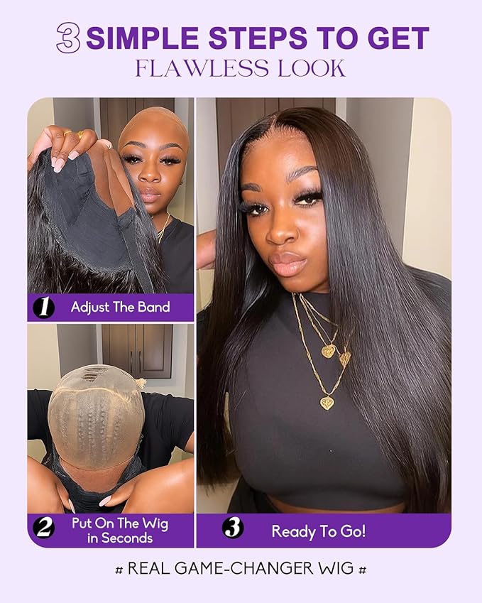 9x6 SKINLIKE Real HD Lace Closure Wig, Straight 180% Density 0.10mm Ultra-thin Swiss Lace Pre-plucked Bleached Small Knots With Baby Hair Glueless Wigs Human Hair 20 Inch