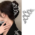 Silver Metal Wavy Hair Clip, 1Pcs 4.52Inch Wave Hair Clip for Thick Hair, Non-Slip Strong Hold Grip Hair Jaw Clip, Ideal for All Occasions
