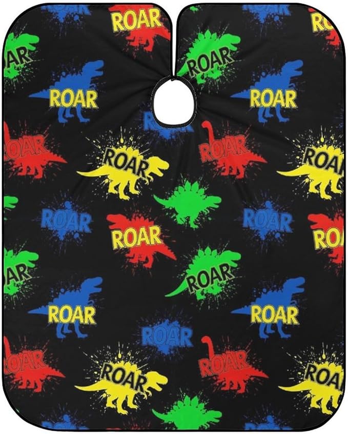 Salon Barber Cape Cool Dinosaur Haircuting Salon Cape Gown, Lightweight Hairdresser Apron for Hair Dye, Barber Aceessories