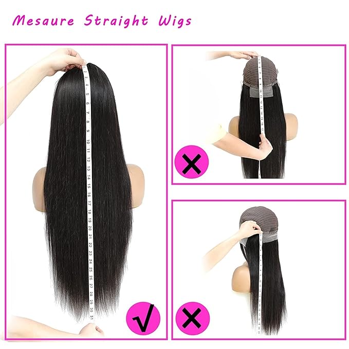 20 Inch Straight Lace Front Wigs Human Hair 13x6 Lace Frontal Wigs for Women 180 Density HD Glueless Lace Front Wigs Pre Plucked with Baby Hair Natural Black Color