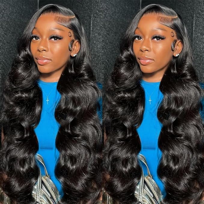 30 Inch Body Wave Lace Front Wigs Human Hair 13X6 HD Lace Frontal Wigs Human Hair 180% Density Glueless Wigs Human Hair Pre Plucked for Women Brazilian Virgin Body Wave Wig Natural Color