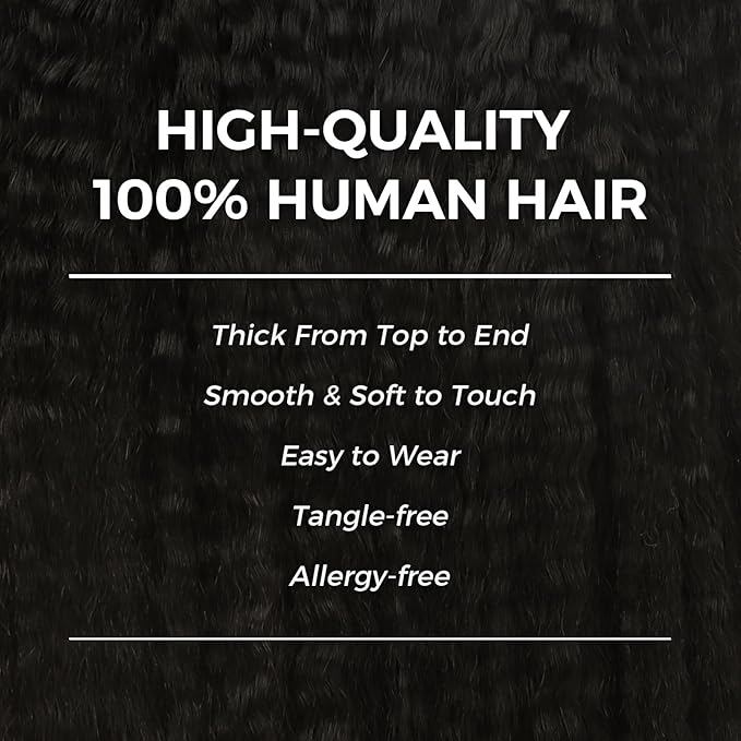 Lashey Hair Extensions Real Human Hair Kinky Straight 110g Natural Black Hair Extensions Seamless Clip in Human Hair Extensions 20 Inch Natural and Soft Invisi Edge Hair for Women