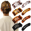 Velscrun Flat Hair Clips for Women Girls, 2 Styles 8 Pcs Lay Flat Claw Clips, Strong Hold French Duck Billed Large Side Hair Jaw Clip for All Hair Types, Fashion Trendy Hair Accessories Leopard