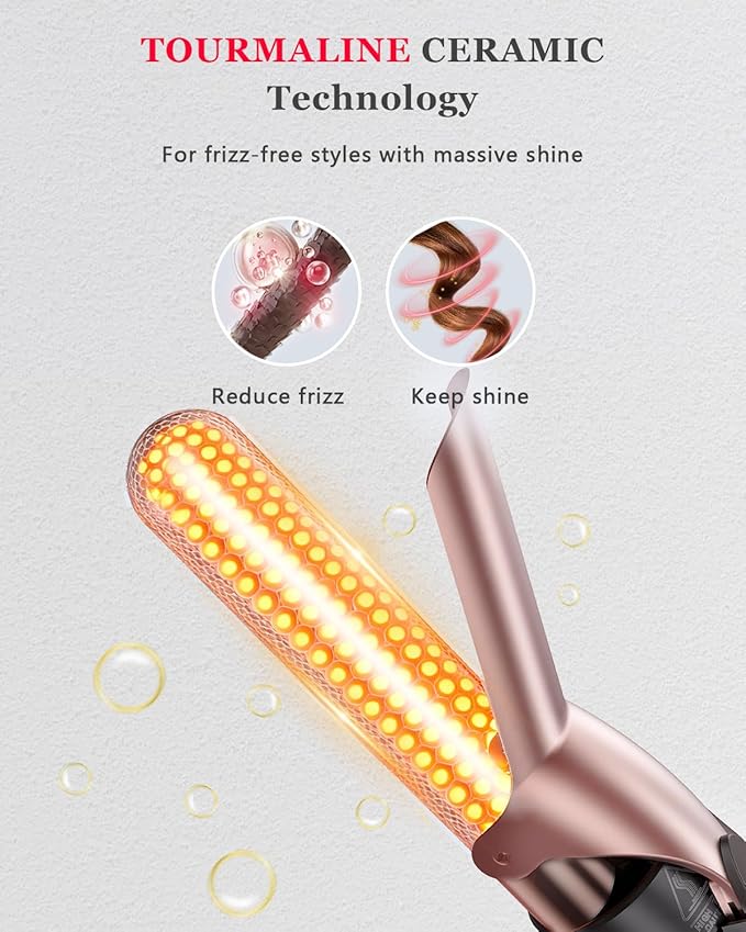 5 in 1 Curling Iron, Hair Curling Wand Set Thermal Brush 4 Interchangeable Ceramic Curling Wands (0.35"-1.25”) Fast Heat Up Dual Voltage Christmas Birthday Hair Tool Gifts for Women Travel