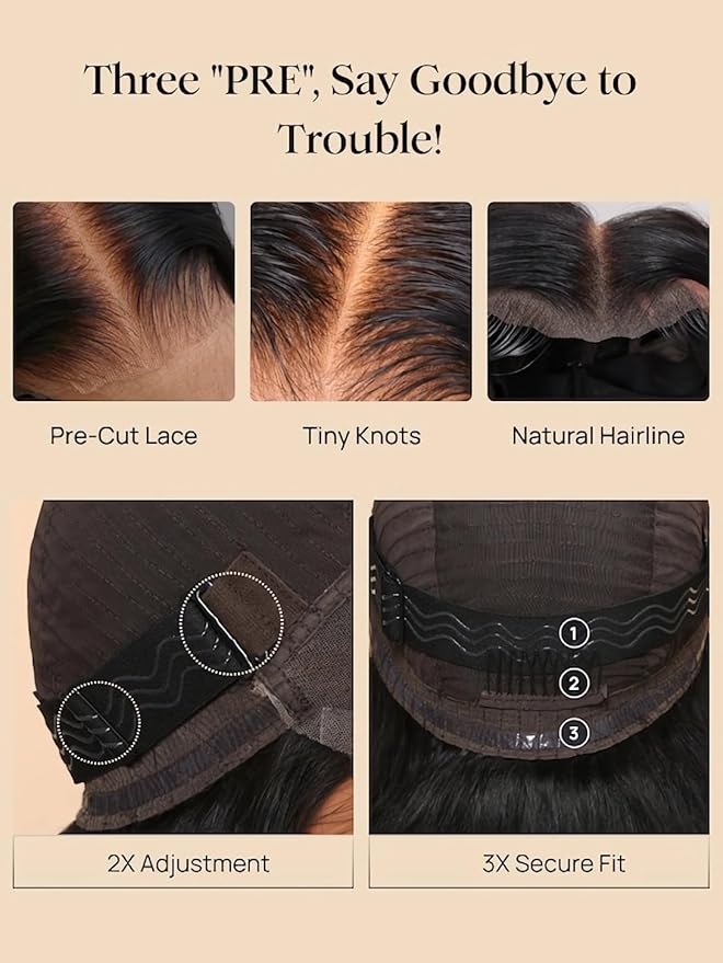 Julia Hair Water Wave 13x4 Pre Everything Glueless Lace Front Wigs Human Hair for Women 12A Pre Cut HD Lace Frontal Wigs Pre Plucked Put on and Go Bye Bye Knots Wig Natural Color 180% Density 26 Inch
