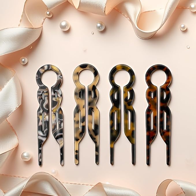 4-Pack Hair Pin, Prestige Hair Pin Elegant Hair Clips for Women,Long Thick Hair Non-Slip + Reusable Storage Case