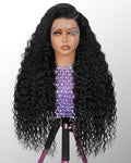 13x6 Deep Wave Lace Front Wigs Human Hair 180% Density Curly Wigs for Black Women 13x6 Wet and Wavy HD Transparent Lace Frontal Wigs Human Hair Pre Plucked with Natural Baby Hair 24inch