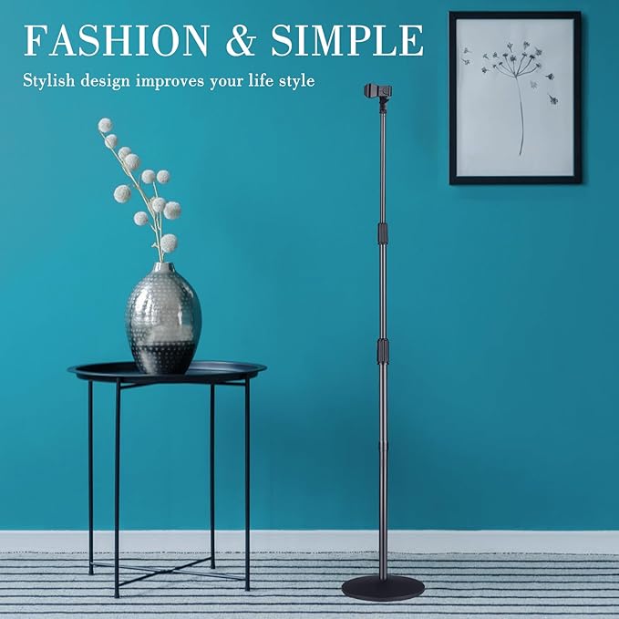 Hands Free Hair Dryer Stand Holder - 59in Adjustable Height, Metal Blow Dryer Stand with Heavy Base, 180 Rotatable for Women, Pets
