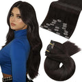 Moresoo Human Hair Clip in Extensions Dark Brown Remy Double Weft Clip in Hair Extensions Real Human Hair Brown #2 7pcs 120g 24inch