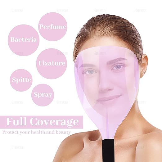 AUEAR, Pro Barber Hair Salon Face Sheild, Hand-held Shields for Hairspray, Plastic Protective Cover Hairdressing Haircut Stylist Cutting Makeup 2 Packs