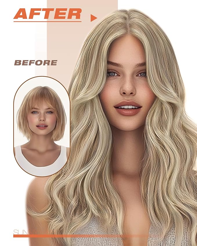 Sunny Hair Tape in Hair Extensions Human Hair, Blonde Hair Extensions Tape in Highlight Blonde Human Hair Tape in Extensions 24 inch 50G