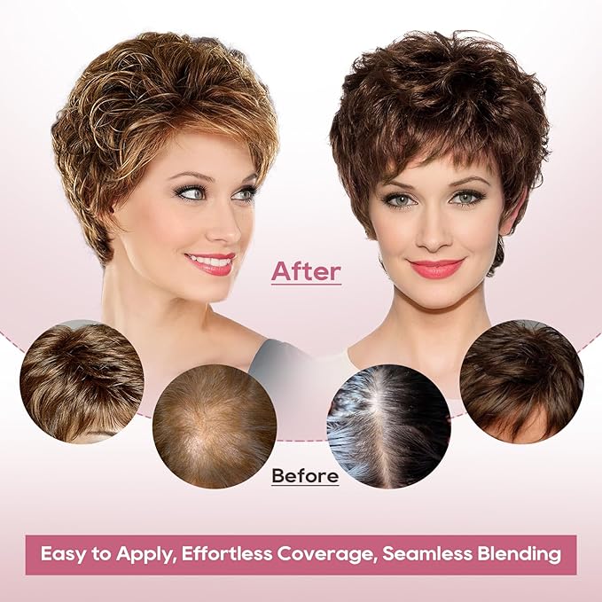 REECHO Hair Topper, Short Wiglet Hair Topper for Women with Thinning Large Coverage Synthetic Top Crown Hairpiece for Women - Dark Blonde