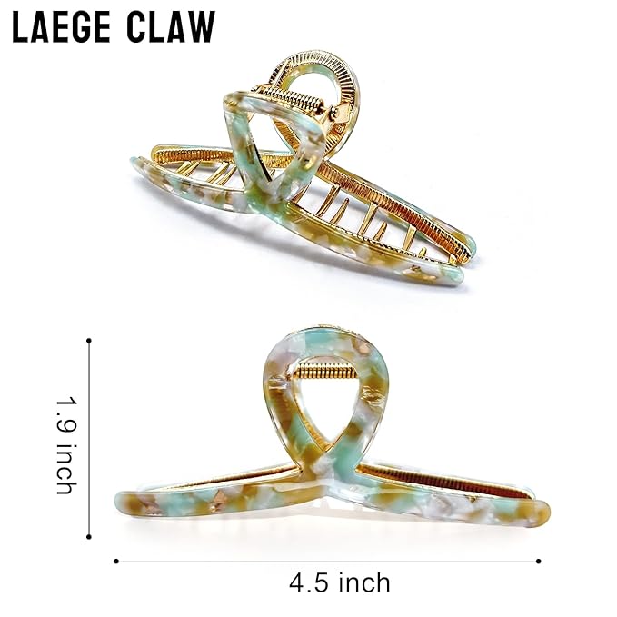 Large Metal Hair Clips - Big claw clips for thick hair Strong Hold Gold Leopard Print hair Claw for Thick Locks Women and Girls