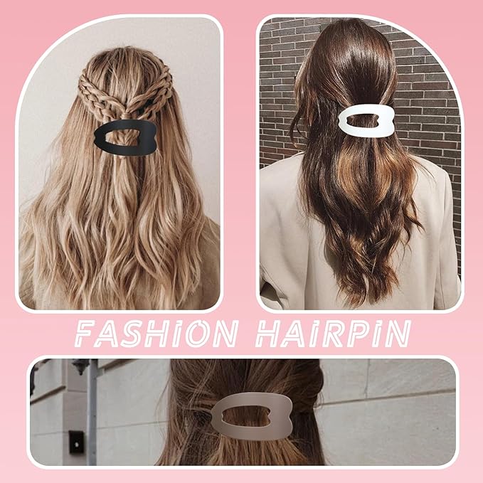 4 PCS Flat Hair Clips, Stylish Classic Hair Barrettes Large Flat Claw Clips, Strong Hold French Hair Clips for Thick and Thin Hair, Accessories for Women Girls