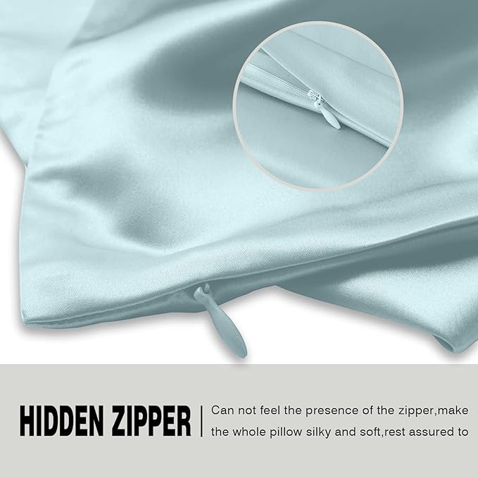 Silk Pillowcase for Hair and Skin,Soft,Breathable and Sliky 100% Silk Pillowcases King Set of 2,Both Sides Natural Mulberry Silk Pillow Cases with Hidden Zipper(King Size 20"X 36",2pcs)