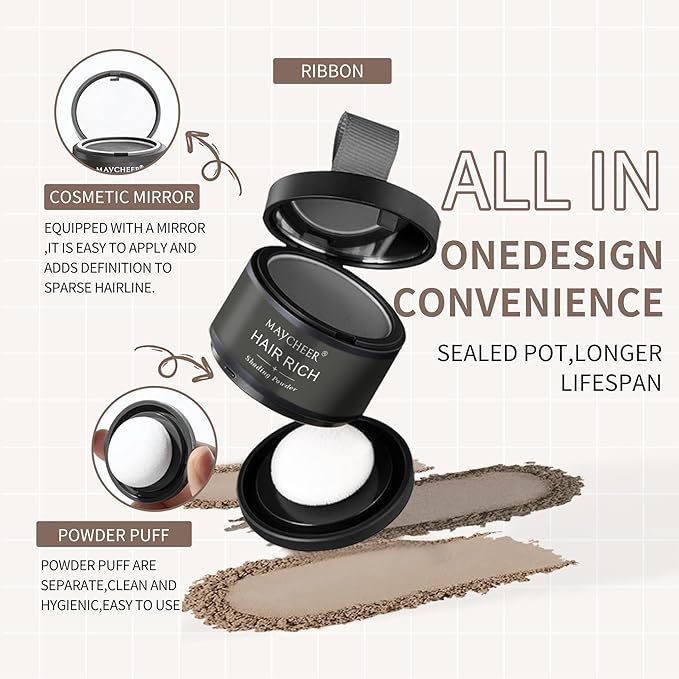 Maycheer Hairline Powder for Women - Hair Rich Shading Powder, 30 Colors Magic Root Cover Up (Milk Tea Multi 16)