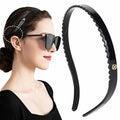 Black Headband Designed for Eyewear,Flex No Pressure Comfortable Hair Band Fashion Acetate Headbands for Womens Sisters Girls Gifts