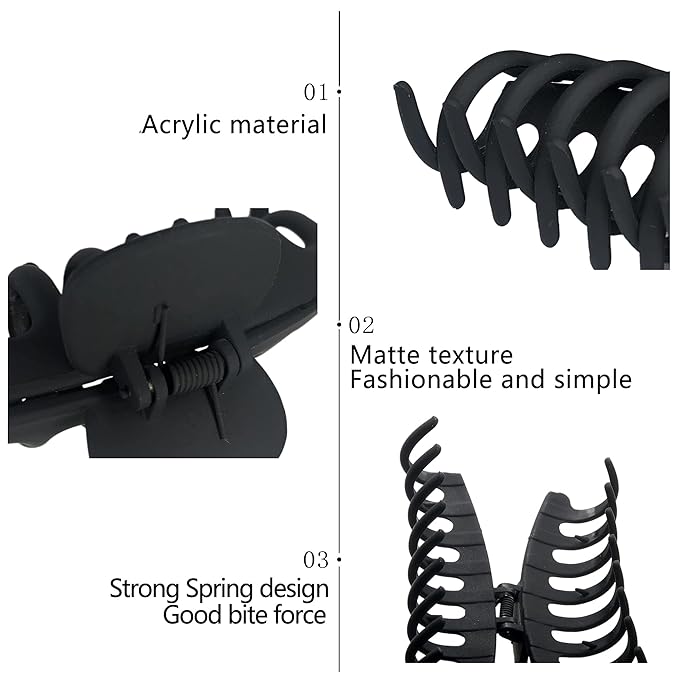 OWIIZI Large Hair Claw Clips for women, 4.3" Matte Big Hair Clips Non-Slip Ponytail Barrette Strong Hold Claw Clips for girls Long Thick Hair (4packs)