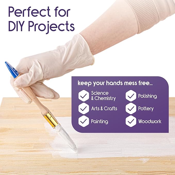 Inspire Medical Exam Gloves | Powder Free Stretch Vinyl Gloves | Disposable Latex Free Gloves | Disposable Food Safe Food Prep Cooking Gloves