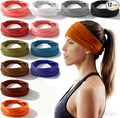12 Pcs Headbands for Women Wide Sports Sweat Absorb Headbands Thick Sports Stretchy Sweat Bands Non-Slip Hair Bands for Running Yoga Boho Twisted Hair Accessories
