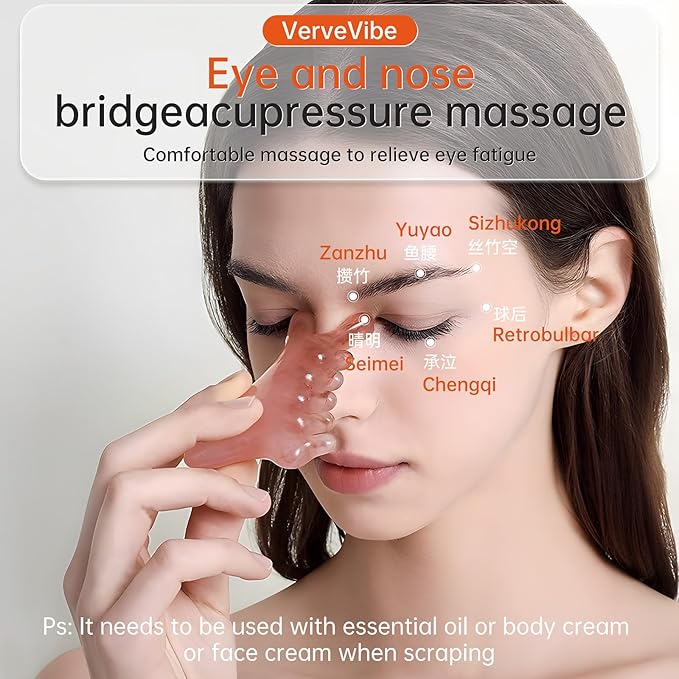 4-in-1 Acupressure Massage Comb - Portable Resin Scalp & Face Massager for Facial Toning, Head Relaxation, Eye Relief & Body Therapy | Bonus Lymphatic Drainage & Anti-Hair Loss (Pink)
