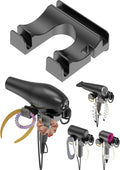 Universal Hair Dryer Holder Wall Mounted, Blow Dryer Holder Cabinet Door, Hairdryer Holder for Bathroom, Hair Dryer Storage Rack Fixed by Screw or Adhesive (Black)
