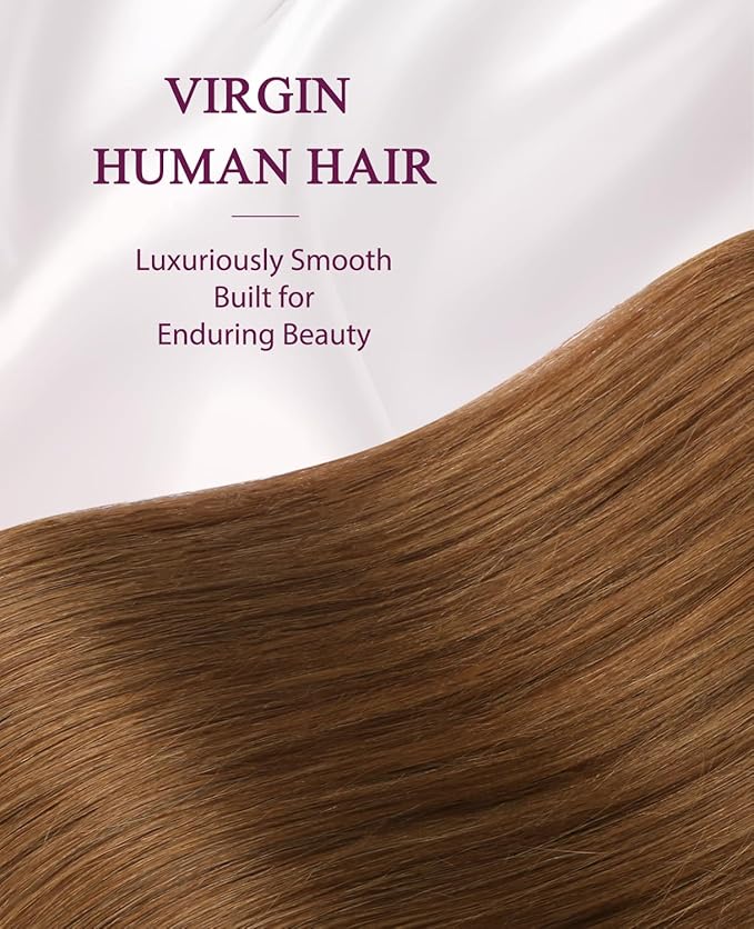 Pinkpearl Invisible Tape in Hair Extensions Human Hair, 20pcs 20inch 55g #33 Auburn Injection Tape in Extensions Real Remy Straight Seamless Silky Human Hair Injected
