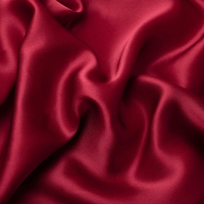 Red Silk Pillow Cases for Hair and Skin Made in USA, 100% Mulberry Silk Pillowcase for Women, King Size with Zipper, Organic, Cooling, Anti Acne, Anti Wrinkle, 1 Pc 20"x36" (King, Red)