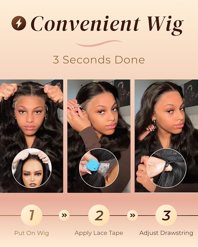 Arabella Hair 13x6 Lace Front Wigs Human Hair 210% Density Glueless Wig Human Hair 100% Body Wave Human Hair Wigs 12A Pre Plucked Pre-Bleached Pre-Cut Glueless Wig (18inch,13x6 body wave)