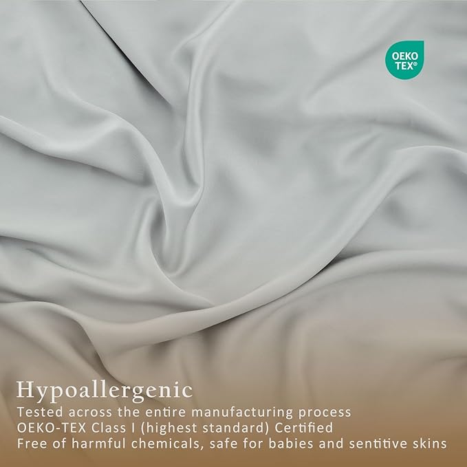 TOSMO Luxury Pillow Case Set of 2 - Cooling Viscose Derived from Bamboo, Oeko-TEX, Breathabl Silky Soft Pillow Cases with Envelope Closure (Standard, Sliver)