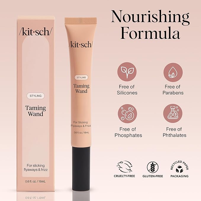 Kitsch Fly Away Stick for Hair - Taming Wand with Biotin, Aloe & Vitamin E - Clear Serum-Like Gel Hair Mascara for Baby Hairs - Lightweight & Multi-Use Hair Stick | Ideal Gifts for Women - 18mL