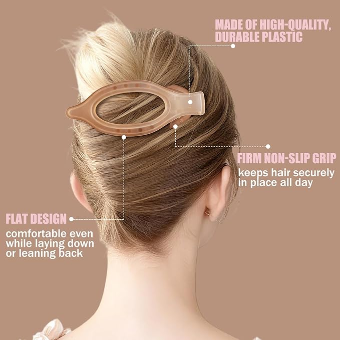 Flat Hair Clips for Women - 6 PCS French Flat Claw Clips Medium Hair Clips for Girls Large Hair Claw Clips for Thick or Thin Hair Strong Hold No Slip Hair Accessories for women (Ice Cream)