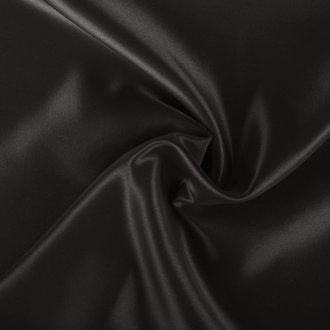 BLISSFORD Black Satin Pillowcase with Zipper for Hair and Skin Care, Feels Soft and Cool Like a Silk Pillowcase, Satin Pillow Cases 2 Pack, Slik Pillow Cover, King Size - Set of 2