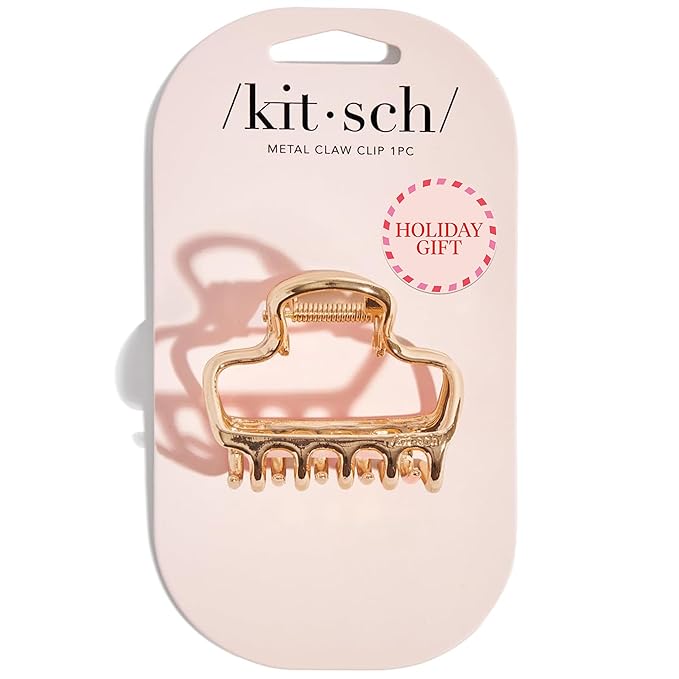 Kitsch Open Shape Metal Hair Clips for Women - Durable & Elegant Metal Claw Clips | Strong Hold for Updo and Half Up Styles | Ideal Gifts for Women - Gold, 1pc