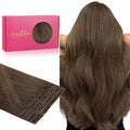 WENNALIFE Invisi Edge Tape in Hair Extensions Human Hair, 16 Inch 50g 20pcs Light Ash Brown Invisible Luxury Remy Hair Extensions Natural Seamless Injected Tape Ins Straight Extensiones De Cabello
