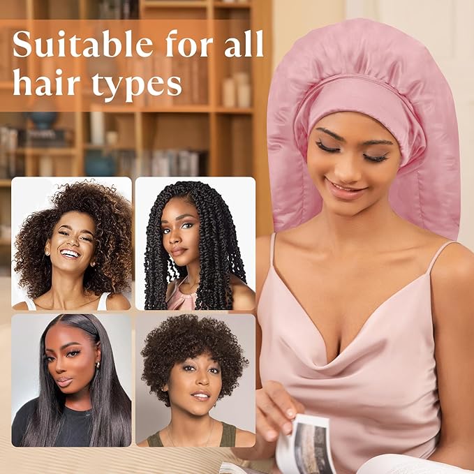 Heat Cap for Deep Conditioning, Hair Steamer for Natural Hair Home Use w/10-level Heats Up Quickly, Thermal Steam Cap for Home Hair Treatment