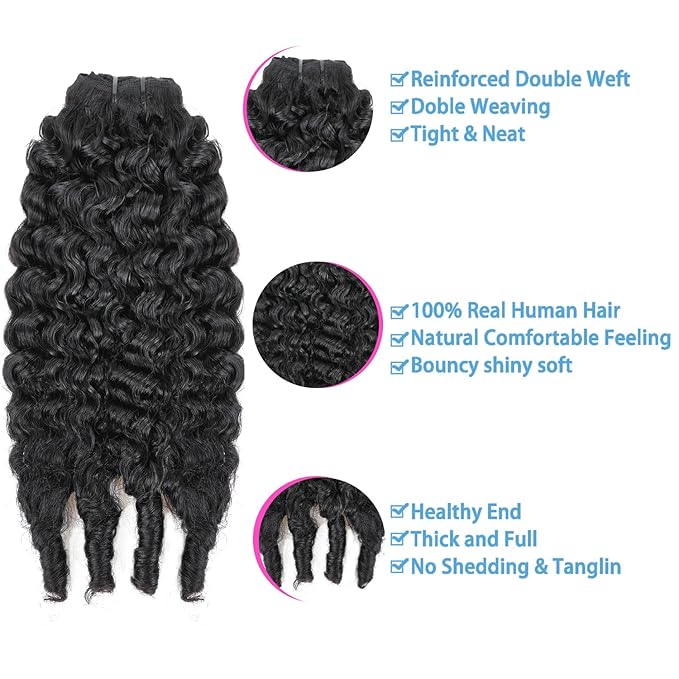 Burmese Curly Clip in Hair Extensions Real Human Hair 8Pcs Brazilian Human Hair Clip ins for Black Women With 18Clips 120g 22inch #1B Natural Black