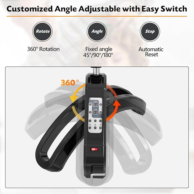 SyyBhb Professional Standing Hair Color Processor, Temperature & Angle Adjustable, 60-Minute Timing, Hair Dyeing/Perm Styling/Heating/Oil Treatment for Salon & Home Use