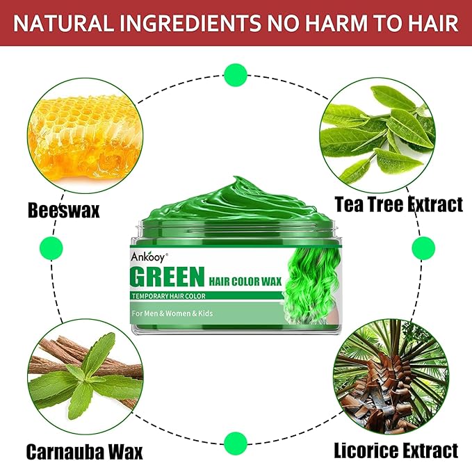 6 Colors Temporary Hair Color for Kids,Hair Wax Color for Halloween,Gifts for Teens,Girls,Boys,Gifts for Kids,Hair Color Spray Green Orange Pink Purple Red Blue Hair Dye Wax