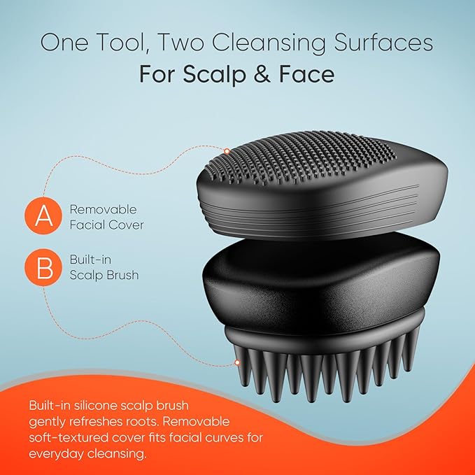 EKZ Sonic Vibrating Scalp Massager Shampoo Brush: Electric Silicone Hair Scrubber for Deep Scalp Clean, Dandruff Removal, Exfoliation, Stress Relief & Hair Growth –Suitable for Women, Men, Kids & Pets