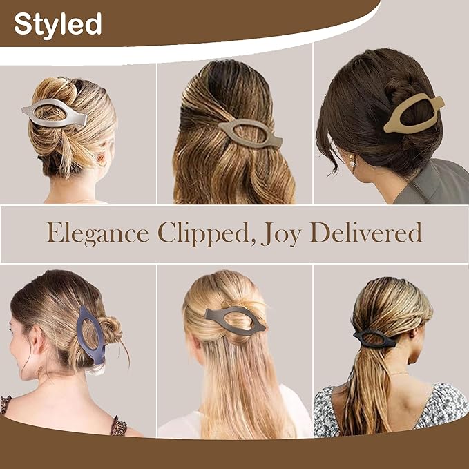 Big Hair Claw Clips 6-Pack 4.7" Non-Slip Hair for Women and Girls with Long, Thick Hair Jelly & Matte Clips (Duckbill-A 6pcs 4.7")