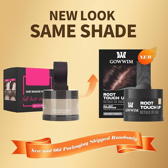 Gowwim Root Touch up Powder, Instantly Gray Hair Cover up Hairline Powder for Women & Men Waterproof and Sweatproof Root Cover Up Long-Lasting for Thinning & Loss Hair (Medium Blonde1, 4g)