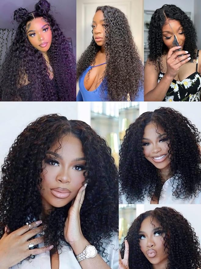 Julia Hair Bye Bye Knots Glueless Wig Curly Pre Cut Lace Front Wigs Human Hair for Women 12A Upgrade 7x5 Lace Closure Wig Pre Plucked with Pre Bleached Knots Put on and Go Natural Color 22 Inch