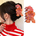 Christmas Hair Clips Gingerbread Man Hair Claw Clips with Red Hat Scarf Design Snowflake Candy Cane Hair Barrettes Cartoon Pattern Xmas Hair Accessories Funny Christmas New Year Claw Clip for Women